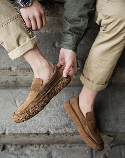 ✅High -quality Dedication✅Men's Genuine Suede Slip-on Soft Sole Casual Loafers